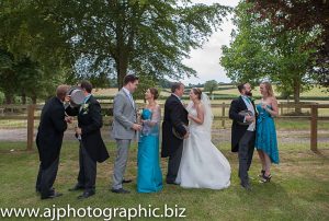 Alex And John Clancy wedding amongst the bridal party