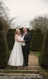 Ro And Andy Crispin wedding in topiary garden