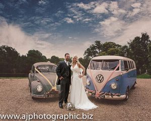 Trudi and Daniel Marchant wedding with Volkswagons